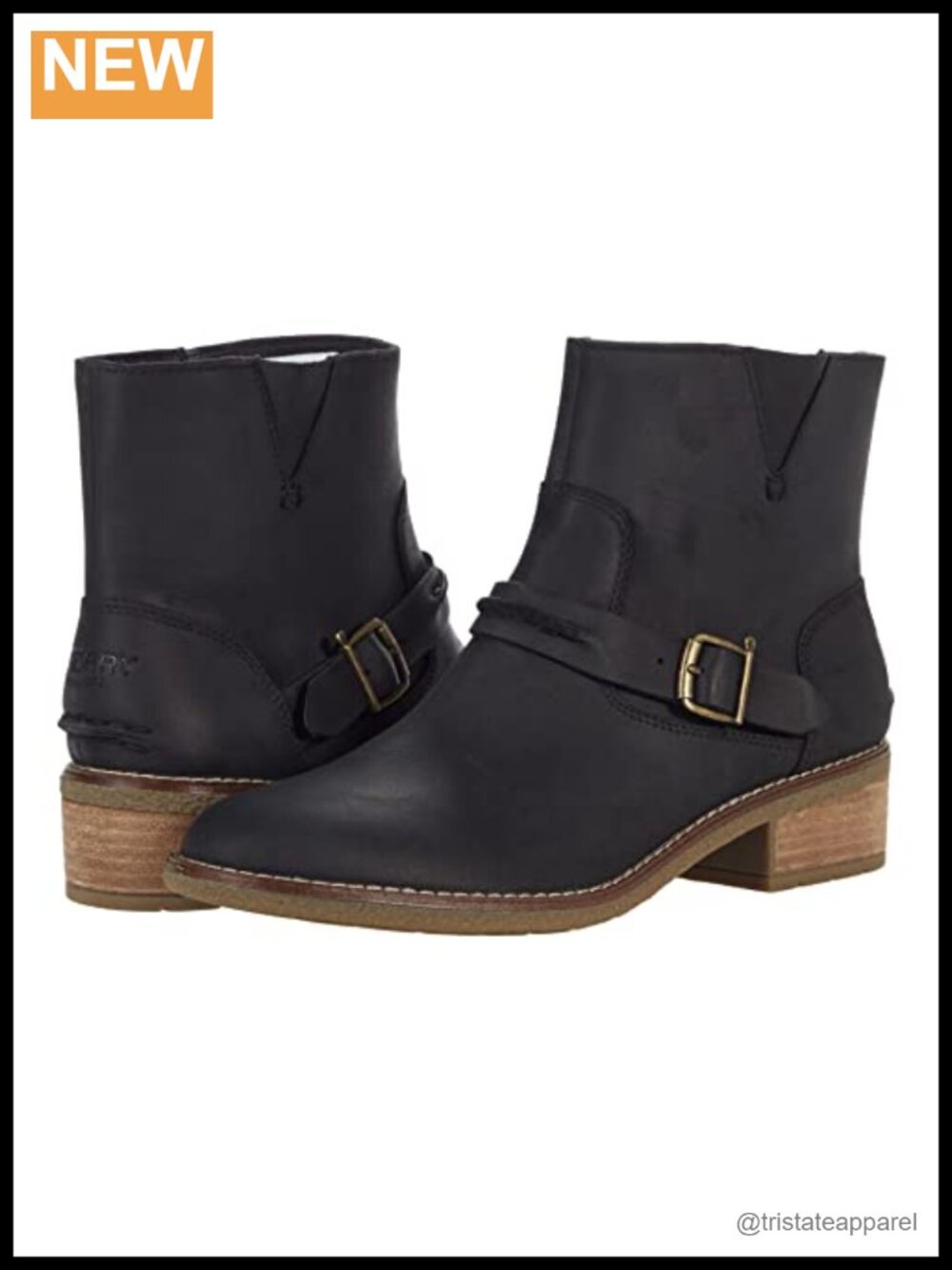 Sperry Women's Ankle Bootie Waterproof Leather Buckle Zip